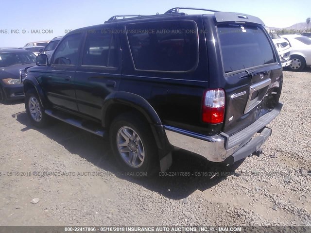 JT3GN86R020222050 - 2002 TOYOTA 4RUNNER SR5 BLACK photo 3