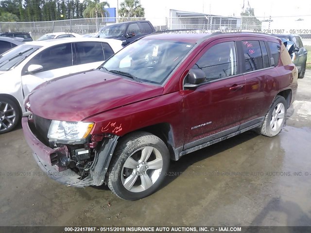 1J4NT1FA4BD170922 - 2011 JEEP COMPASS SPORT RED photo 2