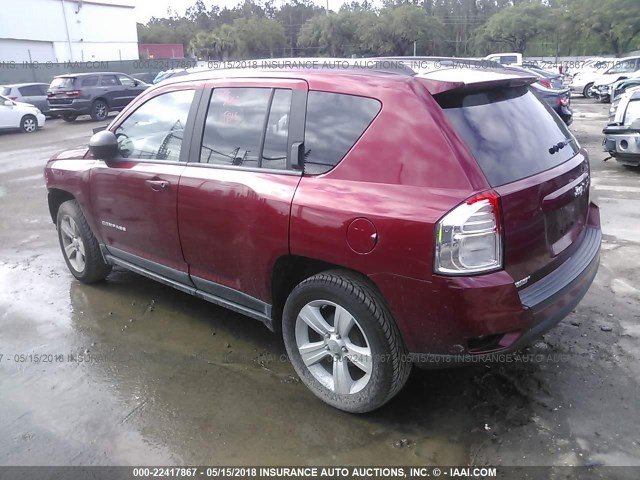 1J4NT1FA4BD170922 - 2011 JEEP COMPASS SPORT RED photo 3