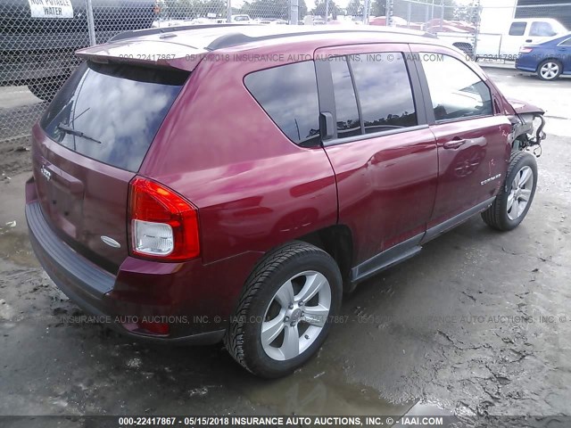 1J4NT1FA4BD170922 - 2011 JEEP COMPASS SPORT RED photo 4