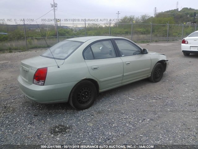 KMHDN46D94U886236 - 2004 HYUNDAI ELANTRA GLS/GT GREEN photo 4