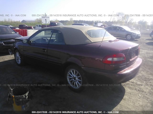 YV1NC53D5YJ014453 - 2000 VOLVO C70 TURBO MAROON photo 3