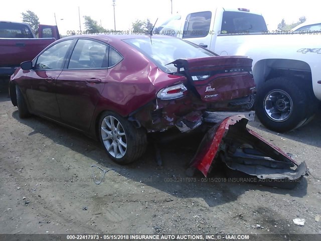 1C3CDFBH8DD100227 - 2013 DODGE DART SXT RED photo 3