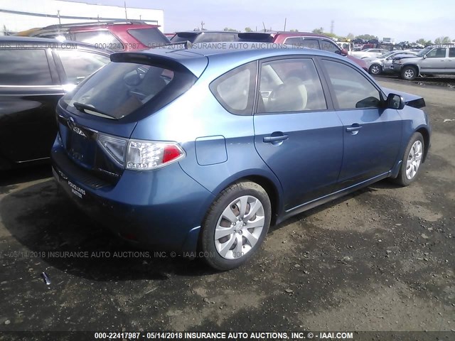 JF1GH6A63AH808767 - 2010 SUBARU IMPREZA 2.5I BLUE photo 4