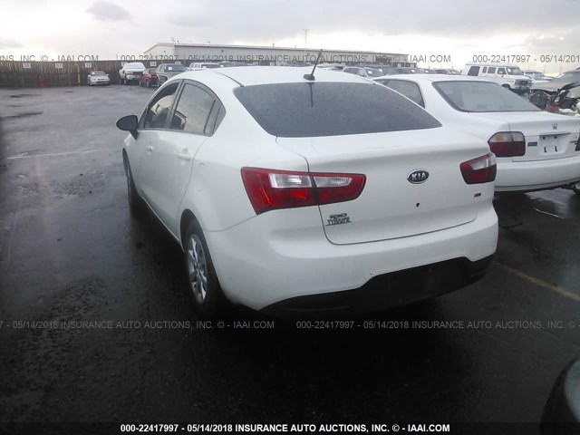 KNADM4A37C6088128 - 2012 KIA RIO LX WHITE photo 3