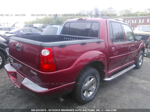 1FMDU77K84UA82625 - 2004 FORD EXPLORER SPORT TR  RED photo 4