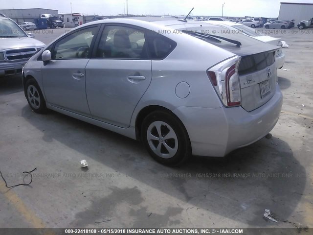 JTDKN3DU9C5431100 - 2012 TOYOTA PRIUS SILVER photo 3