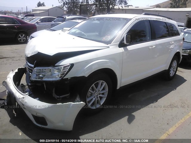 3C4PDCBB0HT612734 - 2017 DODGE JOURNEY SXT WHITE photo 2