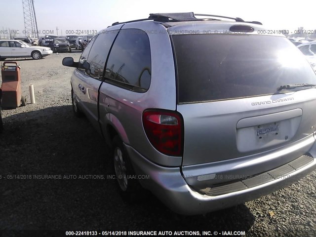 2B4GP74L41R307683 - 2001 DODGE GRAND CARAVAN EX SILVER photo 3