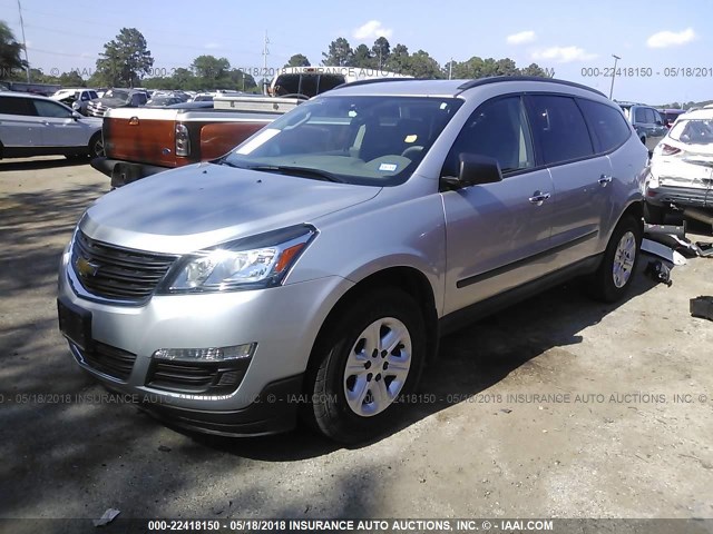 1GNKRFED1EJ336732 - 2014 CHEVROLET TRAVERSE LS SILVER photo 2