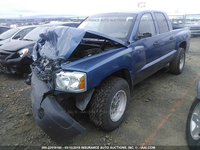 1D7HW28K75S205139 - 2005 DODGE DAKOTA QUAD/ST BLUE photo 2