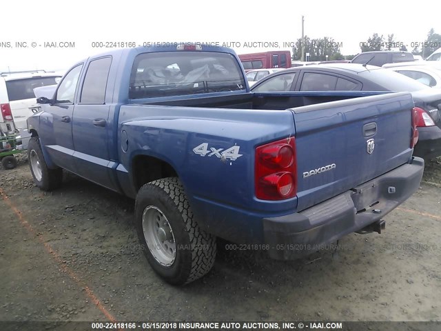 1D7HW28K75S205139 - 2005 DODGE DAKOTA QUAD/ST BLUE photo 3