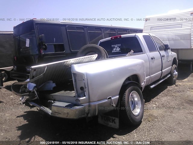 3D7MX48C16G135324 - 2006 DODGE 3500 4X4 CREWCAB ST/SLT SILVER photo 4