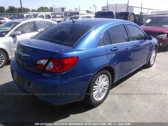 1C3LC56K58N300744 - 2008 CHRYSLER SEBRING TOURING BLUE photo 4