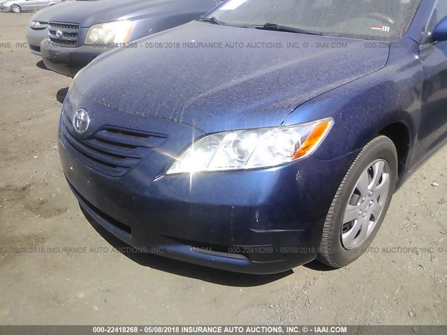 4T1BE46K77U020786 - 2007 TOYOTA CAMRY NEW GENERAT CE/LE/XLE/SE BLUE photo 6