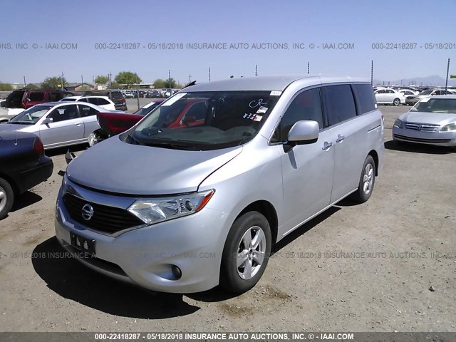 JN8AE2KP3F9123120 - 2015 NISSAN QUEST S/SV/SL/PLATINUM SILVER photo 2