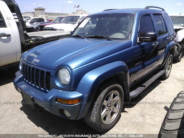 1J8GK58K44W132086 - 2004 JEEP LIBERTY LIMITED BLUE photo 2