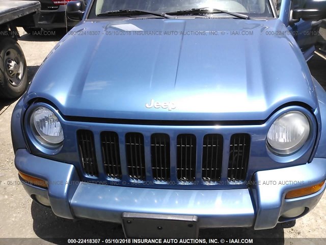 1J8GK58K44W132086 - 2004 JEEP LIBERTY LIMITED BLUE photo 6