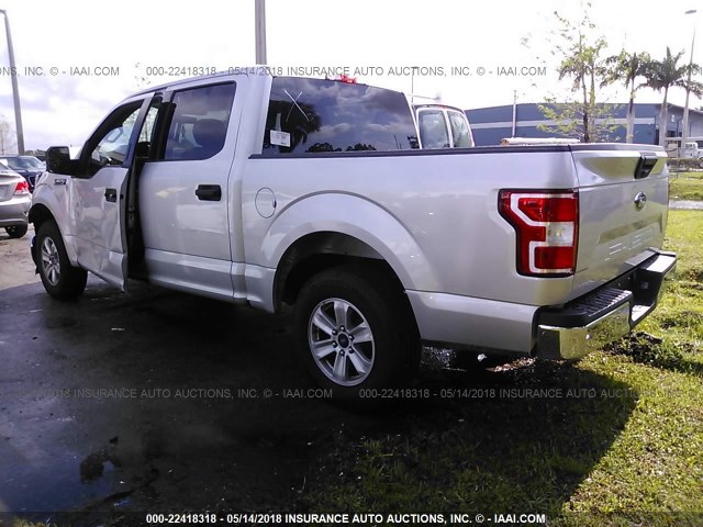 1FTEW1CB6JKD82743 - 2018 FORD F150 SUPERCREW SILVER photo 3