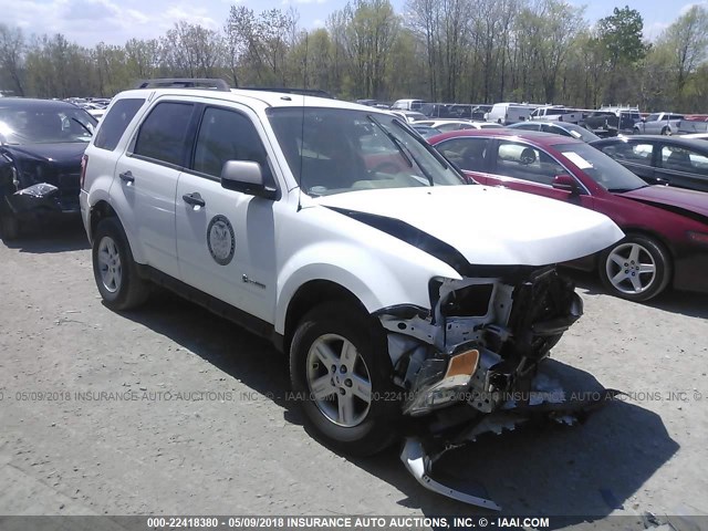 1FMCU59319KA25207 - 2009 FORD ESCAPE HYBRID WHITE photo 1