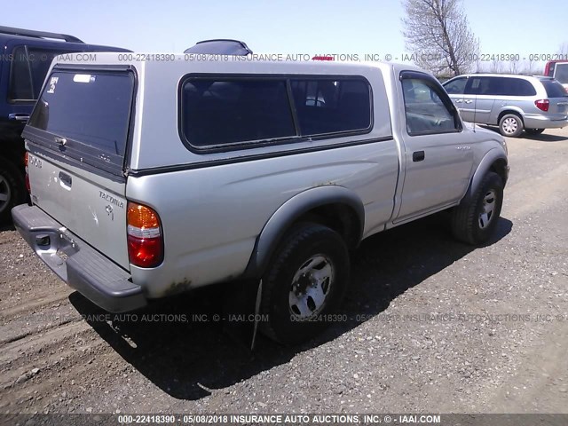 5TEPM62N31Z720764 - 2001 TOYOTA TACOMA GRAY photo 4