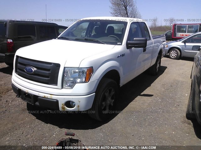 1FTEX1EW1AFB48774 - 2010 FORD F150 SUPER CAB WHITE photo 2