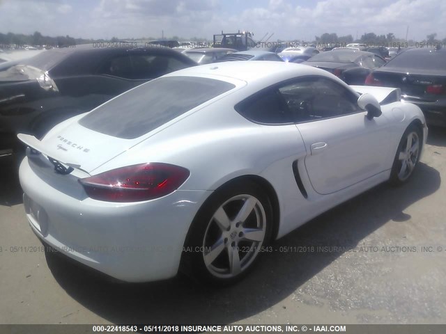 WP0AA2A87FK162657 - 2015 PORSCHE CAYMAN WHITE photo 4