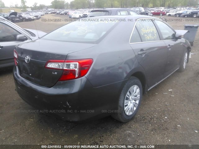 4T4BF1FK2DR330194 - 2013 TOYOTA CAMRY L/SE/LE/XLE GRAY photo 4