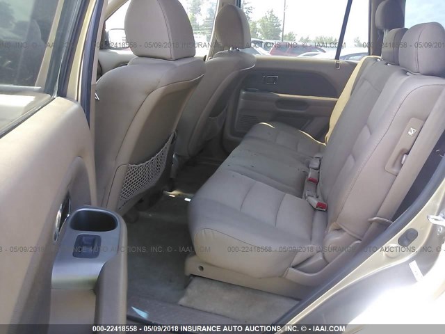 5FNYF28126B014602 - 2006 HONDA PILOT LX GOLD photo 8