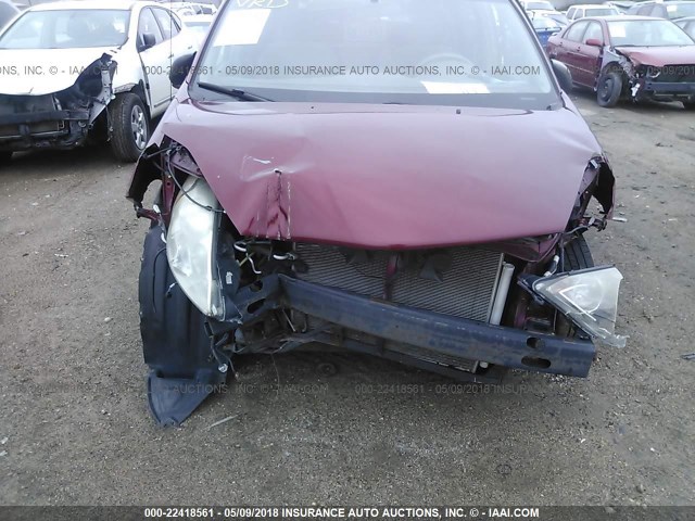 5TDZA23C86S498993 - 2006 TOYOTA SIENNA CE/LE RED photo 6