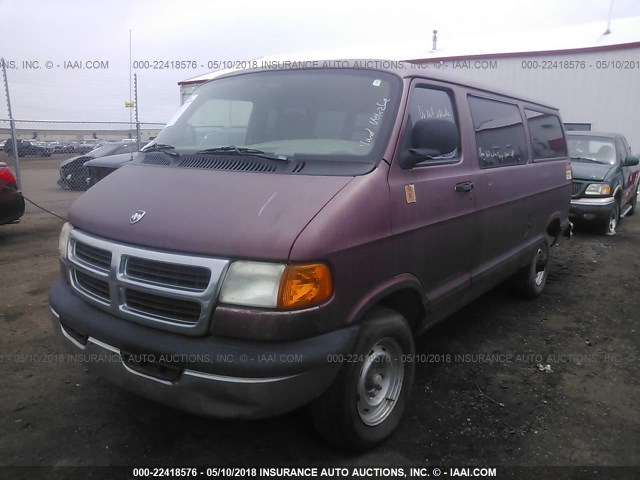 2B5WB25Y8XK544908 - 1999 DODGE RAM WAGON B2500 RED photo 2