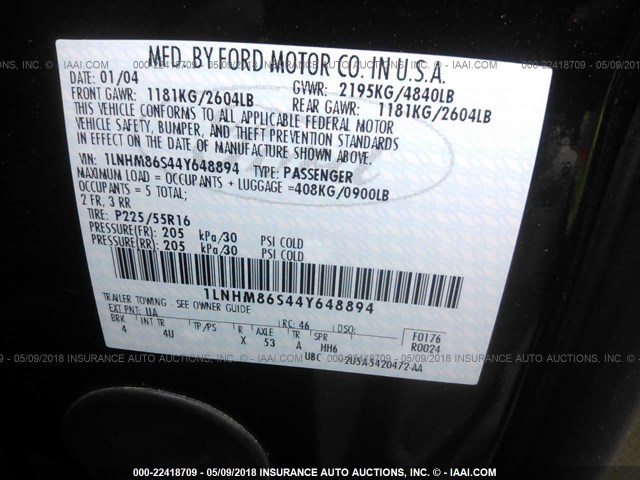 1LNHM86S44Y648894 - 2004 LINCOLN LS Qara foto 9