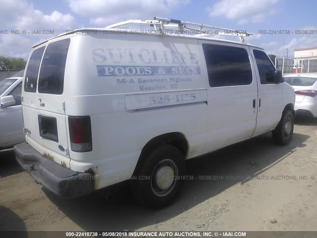 1FTNE24W76DA37307 - 2006 FORD ECONOLINE E250 VAN WHITE photo 4