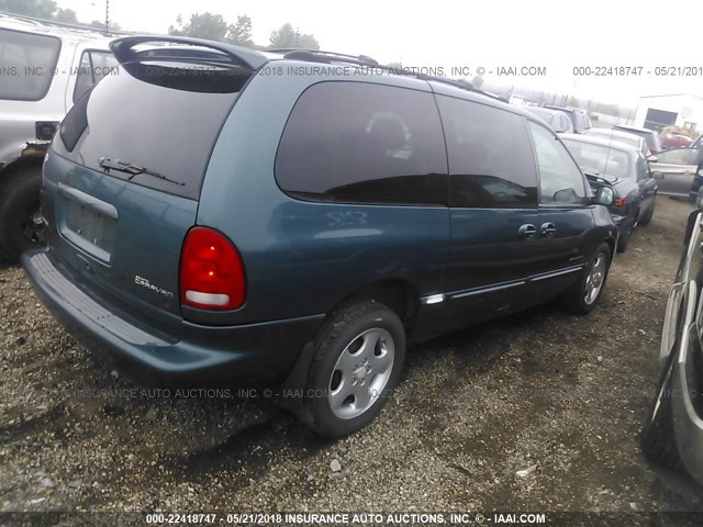 1B4GP44G6YB607428 - 2000 DODGE GRAND CARAVAN SE/SPORT TEAL photo 4