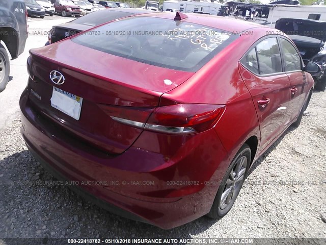 5NPD84LFXJH247631 - 2018 HYUNDAI ELANTRA SEL/VALUE/LIMITED RED photo 4