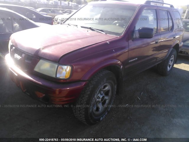 4S2DM58Y944308400 - 2004 ISUZU RODEO S MAROON photo 2