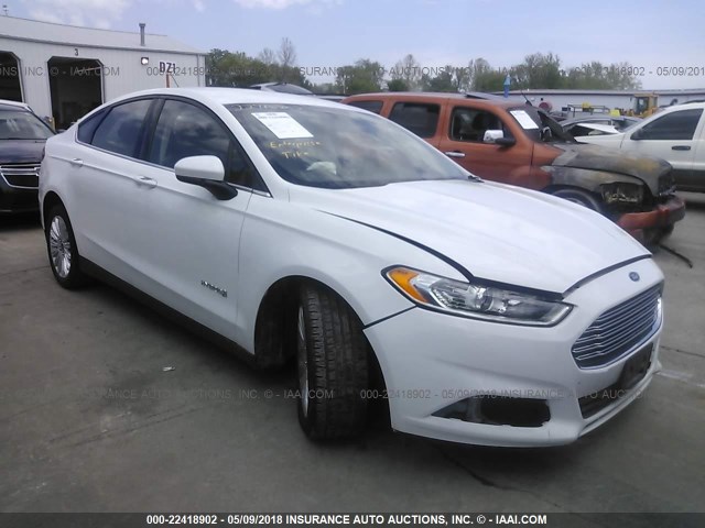 3FA6P0UU7ER207582 - 2014 FORD FUSION S HYBRID WHITE photo 1