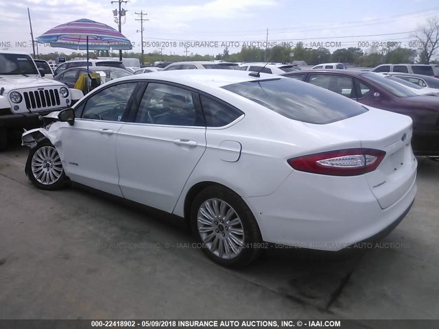 3FA6P0UU7ER207582 - 2014 FORD FUSION S HYBRID WHITE photo 3