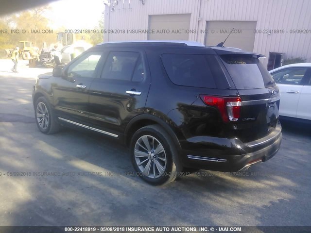 1FM5K8F81JGA15090 - 2018 FORD EXPLORER LIMITED 黑色 照片 3
