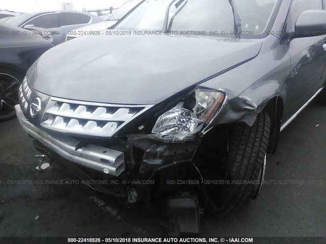 JN8AZ08T56W430142 - 2006 NISSAN MURANO SL/SE/S GRAY photo 6