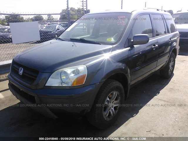 2HKYF18423H547454 - 2003 HONDA PILOT EX GRAY photo 2