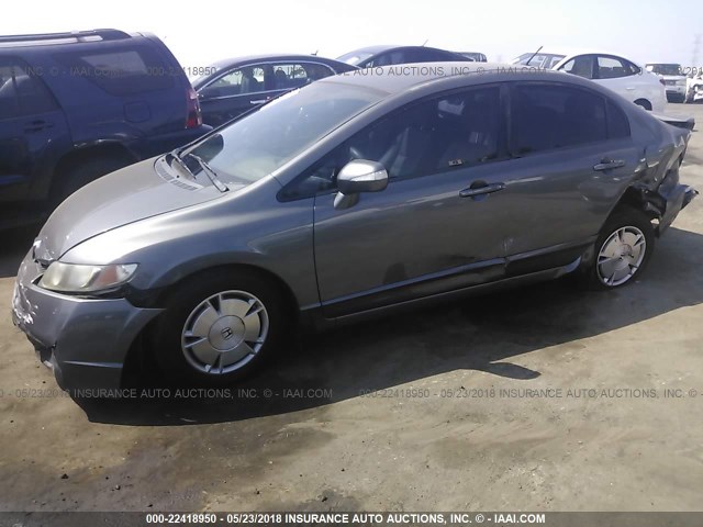 JHMFA36209S018208 - 2009 HONDA CIVIC HYBRID GRAY photo 2