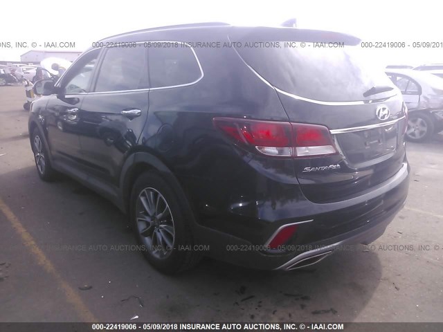 KM8SMDHF9HU175943 - 2017 HYUNDAI SANTA FE SE BLACK photo 3