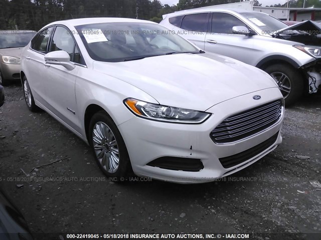 3FA6P0LU9ER243792 - 2014 FORD FUSION SE HYBRID WHITE photo 1