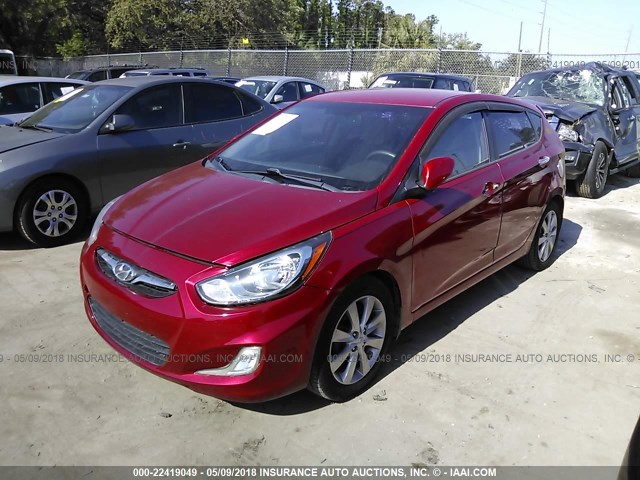 KMHCU5AE4CU024724 - 2012 HYUNDAI ACCENT GLS/GS/SE RED photo 2