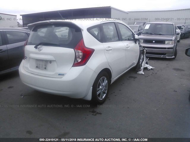 3N1CE2CPXEL383753 - 2014 NISSAN VERSA NOTE S/S PLUS/SV/SL WHITE photo 4
