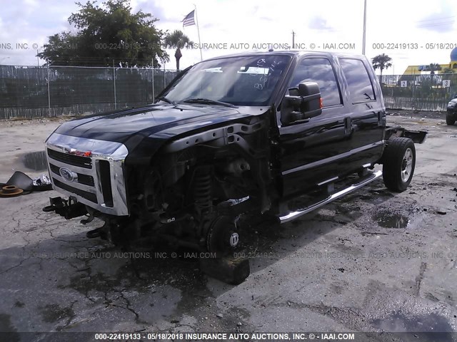 1FTWW31R98EB56916 - 2008 FORD F350 SRW SUPER DUTY BLACK photo 2