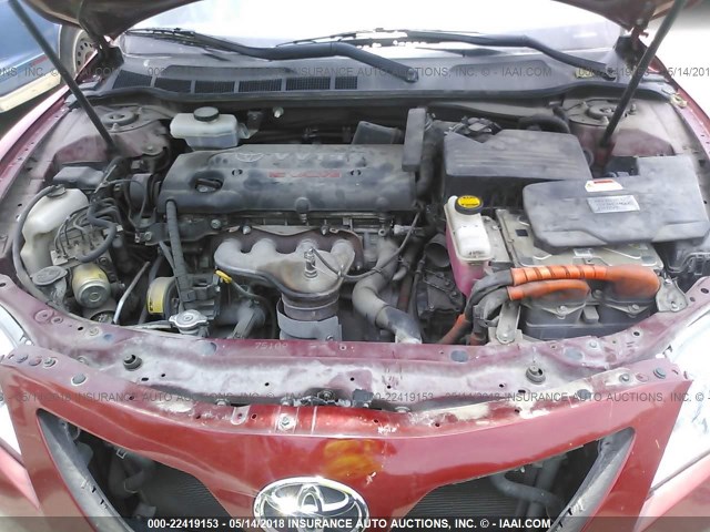 JTNBB46K983044958 - 2008 TOYOTA CAMRY HYBRID RED photo 10