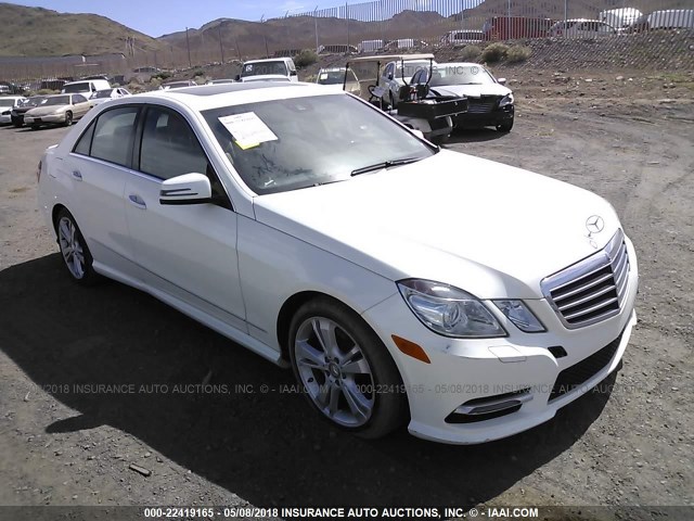 WDDHF8JB8DA724525 - 2013 MERCEDES-BENZ E 350 4MATIC WHITE photo 1