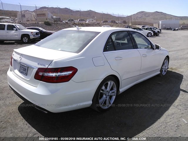 WDDHF8JB8DA724525 - 2013 MERCEDES-BENZ E 350 4MATIC WHITE photo 4